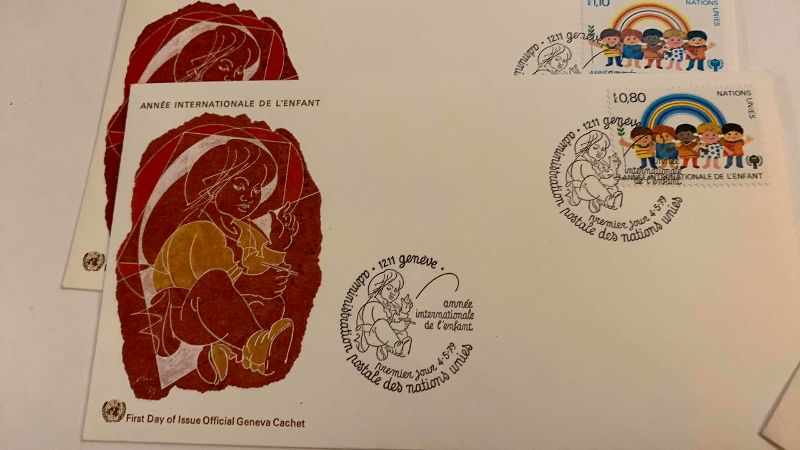 Photo 1 of VINTAGE 1973-1979 UNITED NATIONS COMMEMORATIVE STAMPED ENVELOPES