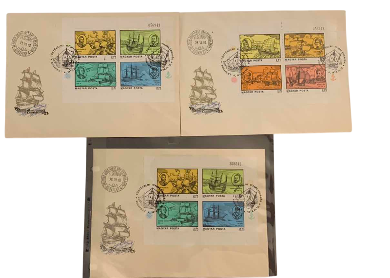 Photo 1 of 3-VINTAGE 1978 HUNGARIAN SAILING EXPLORERS STAMP SETS