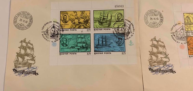 Photo 1 of 3-VINTAGE 1978 HUNGARIAN SAILING EXPLORERS STAMP SETS