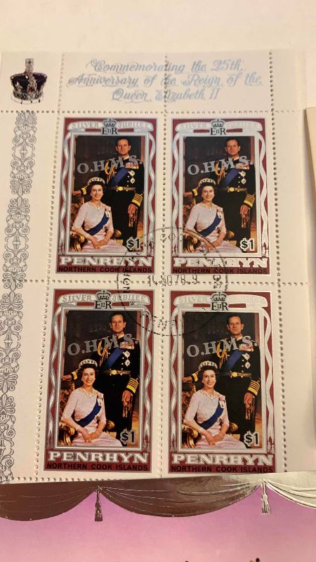 Photo 1 of QUEEN ELIZABETH COMMEMORATIVE STAMPS AND VINTAGE ENGLISH STAMPS