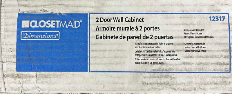 Photo 1 of CLOSET MAID 2 DOOR WALL CABINET