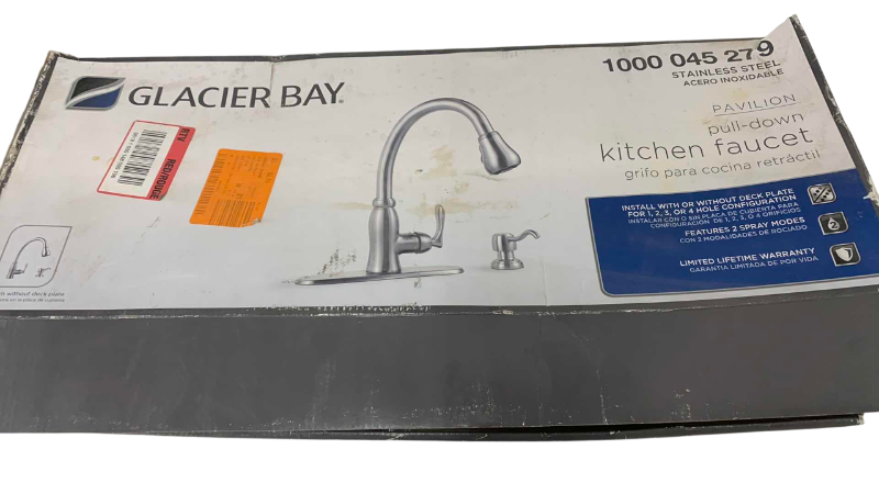 Photo 1 of GLACIER BAY PAVILION STAINLESS STEEL PULL DOWN KITCHEN FAUCET MODEL 1000 045 279