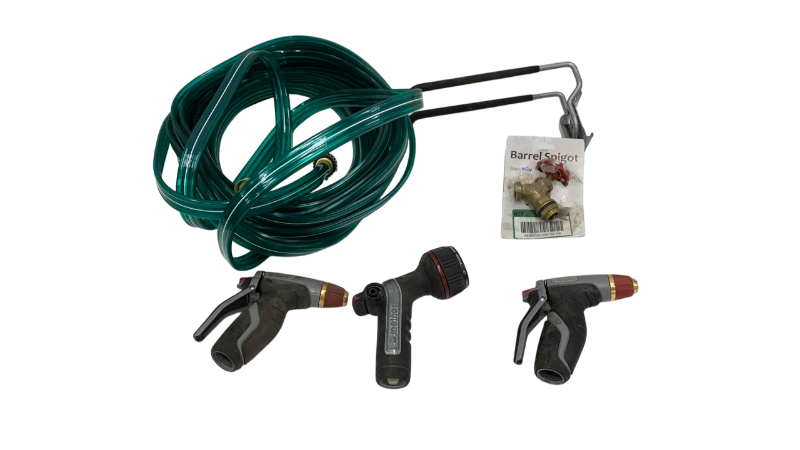Photo 1 of GARDEN HOSE, HANGER, SPIGOT AND 3-NOZZLES