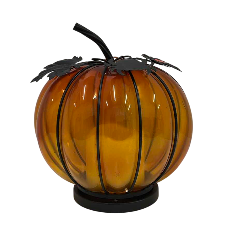 Photo 1 of 3-GLASS LIGHT UP PUMPKINS