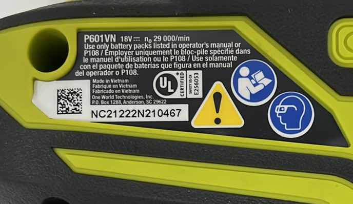Photo 1 of RYOBI ONE+ TRIM ROUTER MODEL P601VN