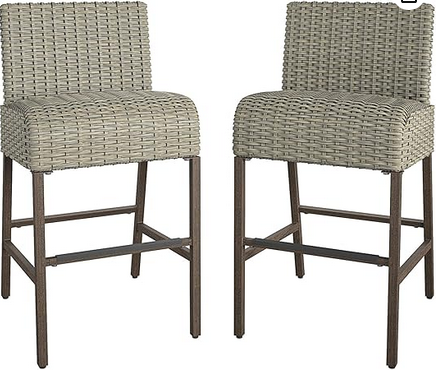 Photo 1 of 2-COSCO GREY WICKER BAR STOOLS MODEL 88466QDTE