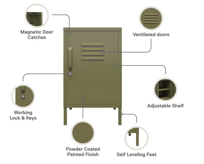 Photo 1 of METAL LOCKER END TABLE OLIVE GREEN MODEL 2354896COM
