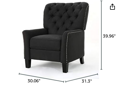 Photo 1 of MODERN PUSH BACK FABRIC RECLINER WITH RIVET ACCENTS MODEL 61370.00DTE