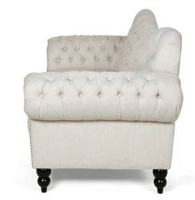 Photo 1 of EMERIC CHESTERFIELD STYLE BUTTON TUFTED DIAMOND STITCH NAIL HEAD ACCENTS 3 SEATER SOFA 85" X 34" H 38"