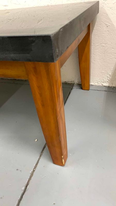 Photo 1 of STEVE SILVER MINORCA BLACK MARBLE AND CHERRY WOOD COFFEE TABLE 48” X 26” H 20”