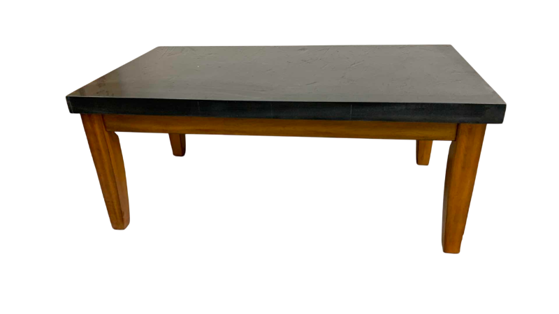 Photo 1 of STEVE SILVER MINORCA BLACK MARBLE AND CHERRY WOOD COFFEE TABLE 48” X 26” H 20”