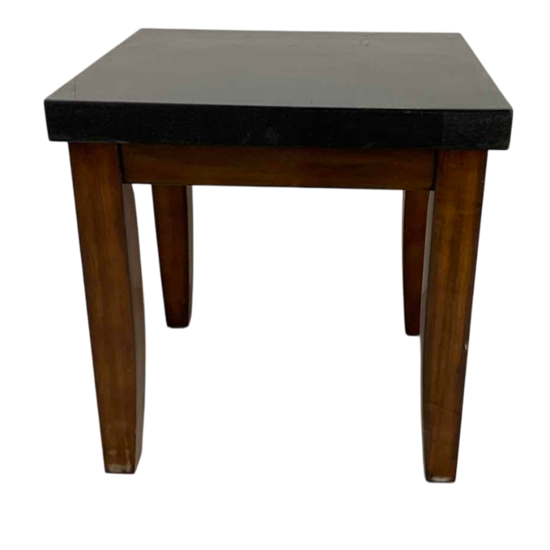 Photo 1 of STEVE SILVER MINORCA BLACK MARBLE AND CHERRY WOOD ACCENT TABLE 24” X 22” H 25”