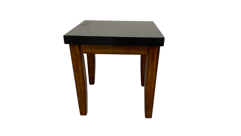 Photo 1 of STEVE SILVER MINORCA BLACK MARBLE AND CHERRY WOOD ACCENT TABLE 24” X 22” H 25”