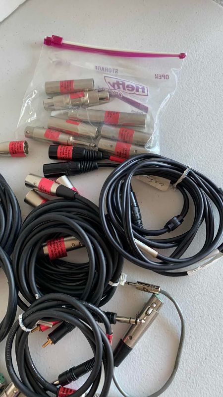 Photo 1 of ASSORTED TYPES AND SIZES OF PROFFESIONAL CABLES AND CONNECTORS