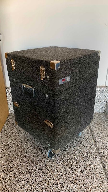 Photo 1 of ALESIS RA-100 REFERENCE AMPLIFIER IN TRAVEL CASE 20” X 20” H 31”