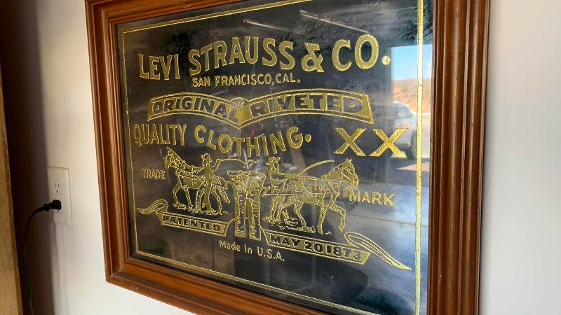 Photo 1 of LEVI STRAUSS LOGO MIRROR 23” X 19”
