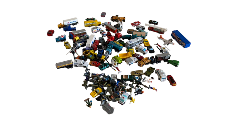 Photo 1 of VINTAGE ASSORTED MINI VEHICLES AND PEOPLE MICRO MACHINES