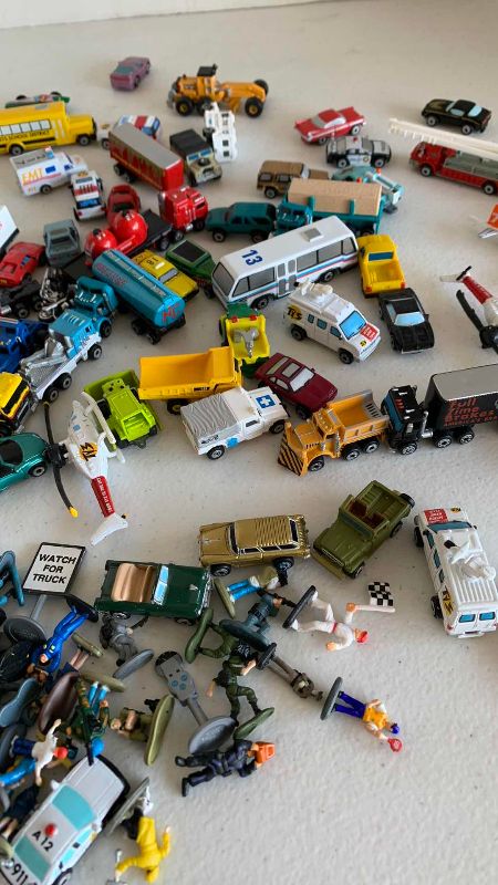 Photo 1 of VINTAGE ASSORTED MINI VEHICLES AND PEOPLE MICRO MACHINES