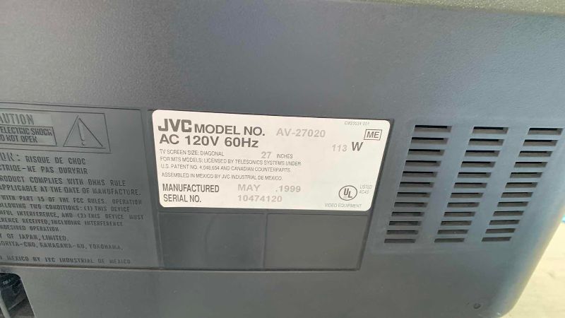 Photo 1 of JVC 27” TUBE TV MODEL AC-2702