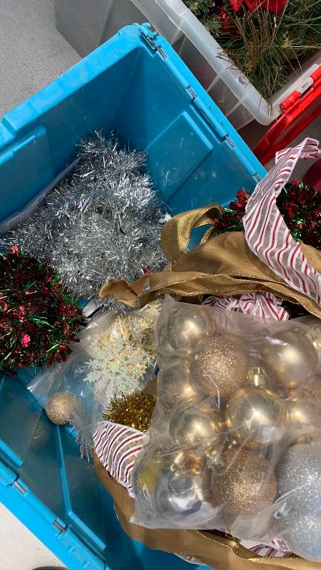 Photo 1 of 3-TUBS OF CHRISTMAS DECOR