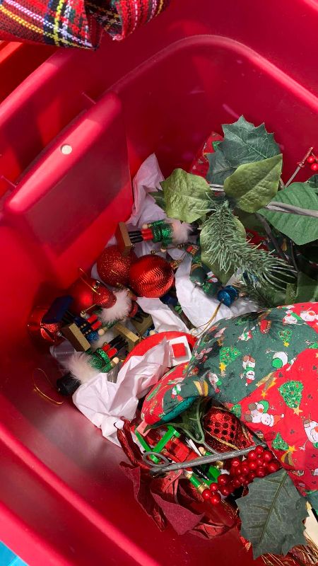 Photo 1 of 3-TUBS OF CHRISTMAS DECOR