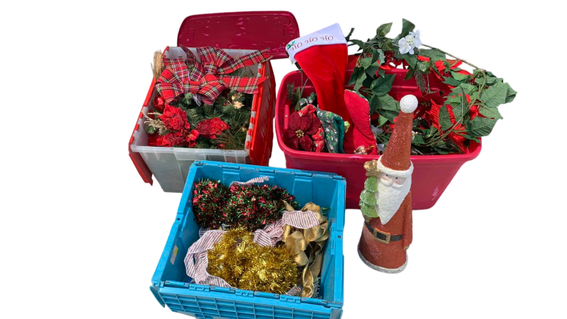 Photo 1 of 3-TUBS OF CHRISTMAS DECOR