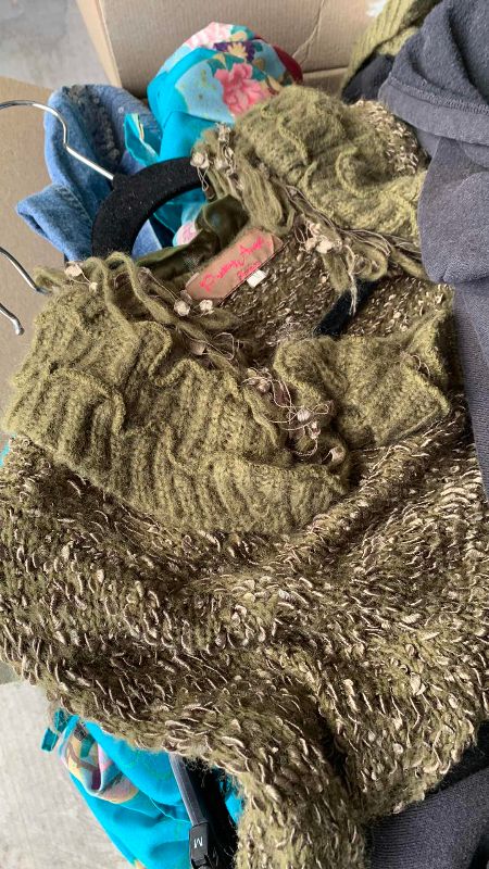 Photo 1 of BOX OF WOMENS CLOTHING SIZE M AND L