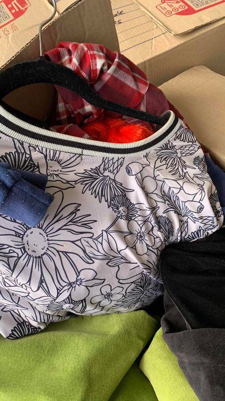 Photo 1 of BOX OF WOMENS CLOTHING SIZE M AND L