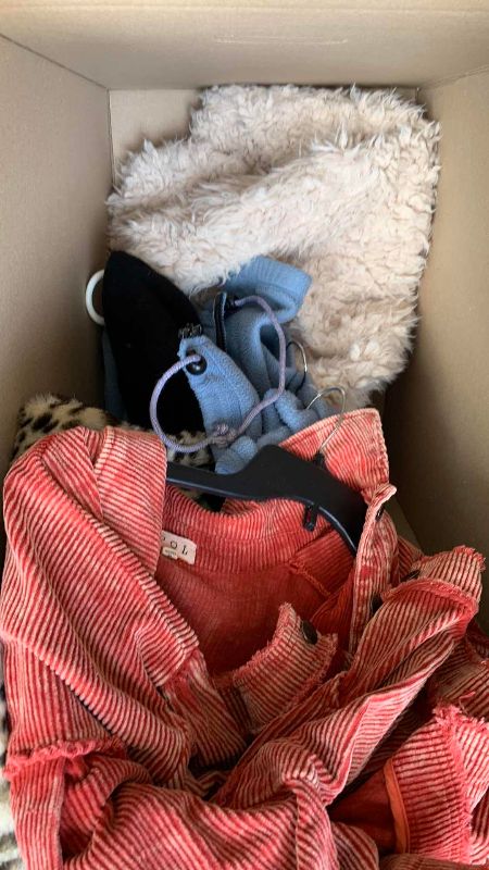 Photo 1 of BOX OF WOMENS CLOTHING SIZE M AND L