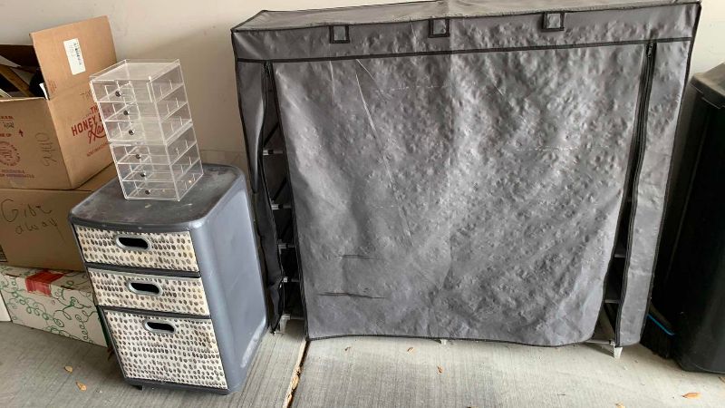Photo 1 of STORAGE ITEMS AND COVERED SHOE RACK