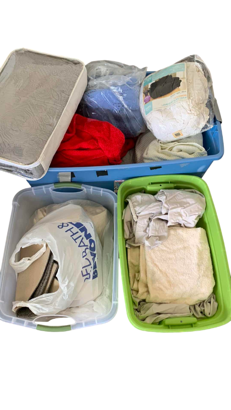 Photo 1 of 3-TUBS OF LINENS AND TOWELS