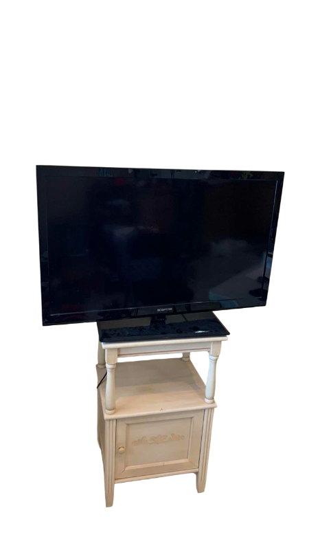 Photo 1 of SCEPTRE 40" TELEVISION MODEL X409BV-FDHU8HJ1L02 AND CABINET