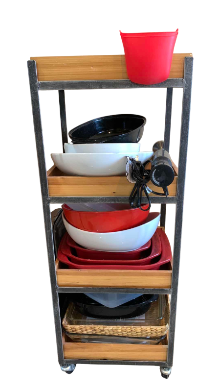 Photo 1 of KITCHEN STAND WITH WHEELS SERVING WARE NOT INCLUDED