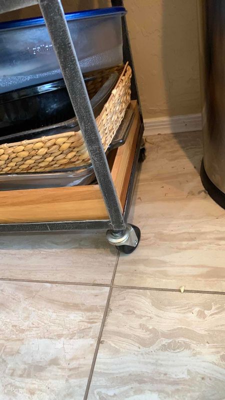 Photo 1 of KITCHEN STAND WITH WHEELS SERVING WARE NOT INCLUDED