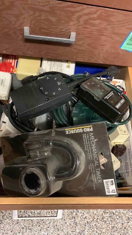 Photo 1 of CONTENTS OF DRAWER TIMERS AND CORDS