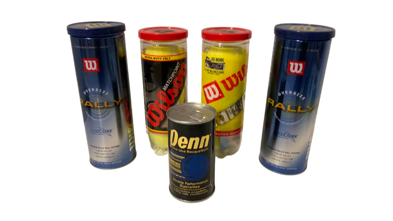 Photo 1 of 4-WILSON TENNIS BALLS CONTAINERS AND A PENN RAQUET BALL CAN