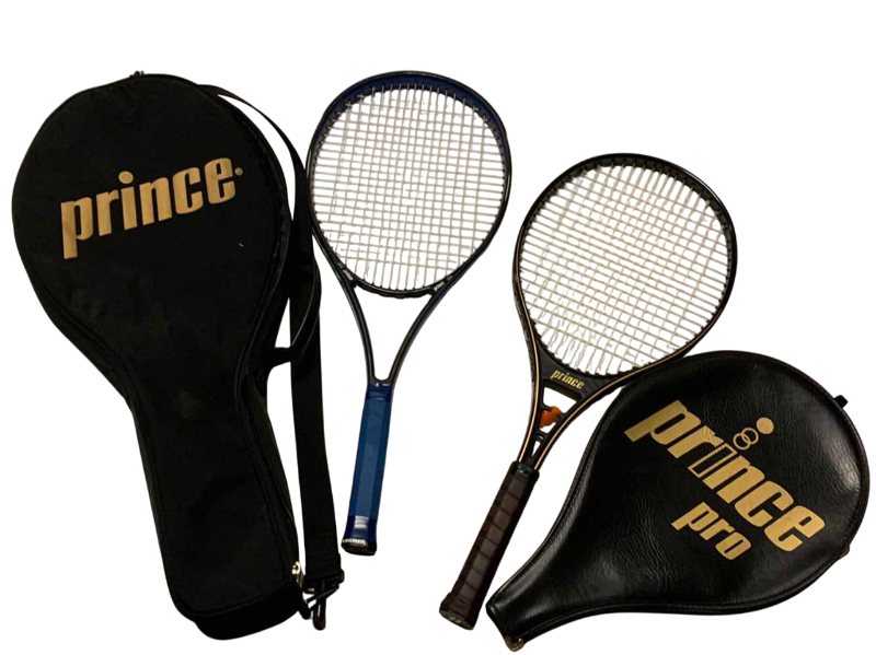 Photo 1 of VINTAGE PRINCE PRO AND A PRINCE CTS SYNERGY 28 OVERSIZE TENNIS RACQUETS WITH CASES