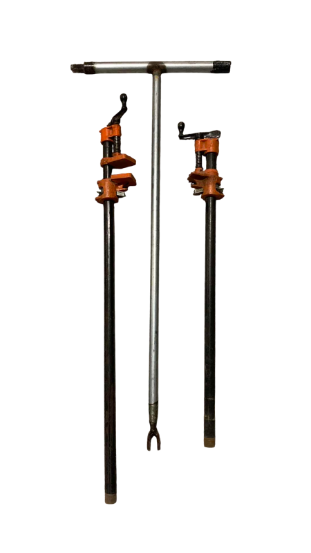 Photo 1 of 2-EXTRA LONG CLAMPS AND A WATER VALVE TURN OFF POLE