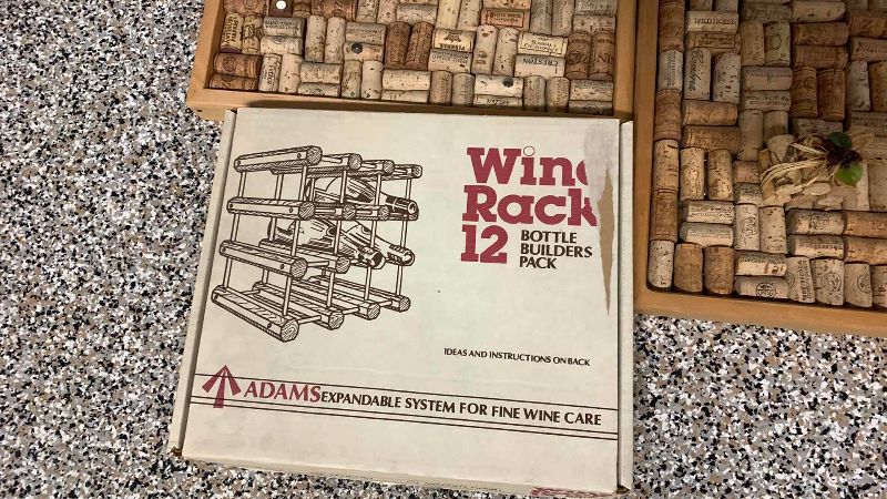 Photo 1 of 3-WOODEN WINE BOTTLE RACKS AND CORK PLAQUES
