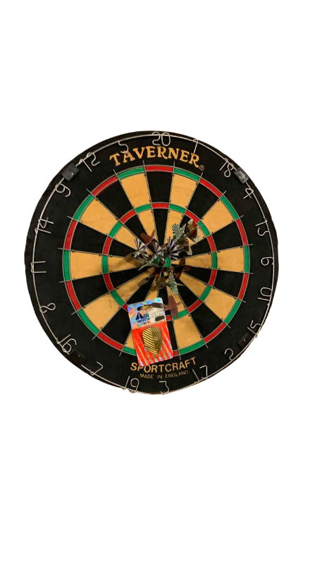 Photo 1 of TRADITIONAL DART BOARD AND STEEL POINT DARTS