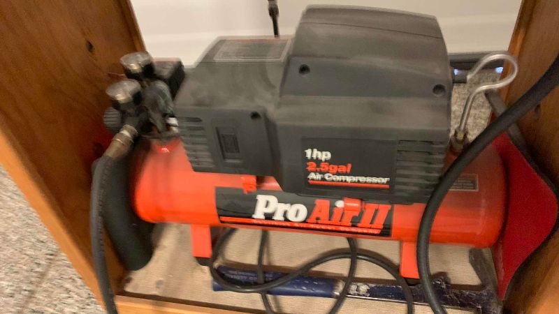 Photo 1 of PROAIR II 1HP 2.5 GALLON AIR COMPRESSOR WITH ROLLING STAND