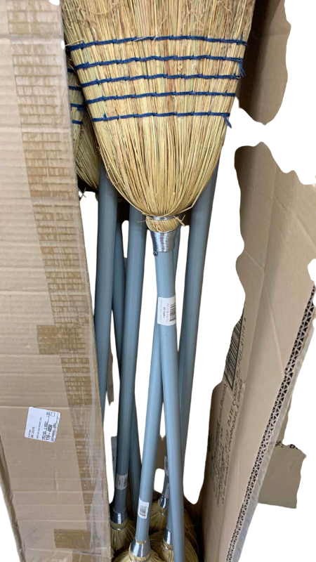 Photo 1 of CASE OF 10 CORN BROOMS WITH METAL HANDLES