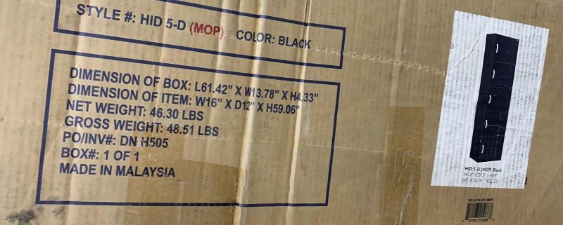 Photo 1 of HODEDAH 5 SHELF STORAGE CABINET HID 5-D MOP BLACK 