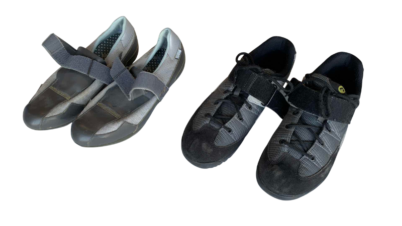Photo 1 of 2-MENS BICYCLE RACING SHOES SIZE 9 SHIMANO