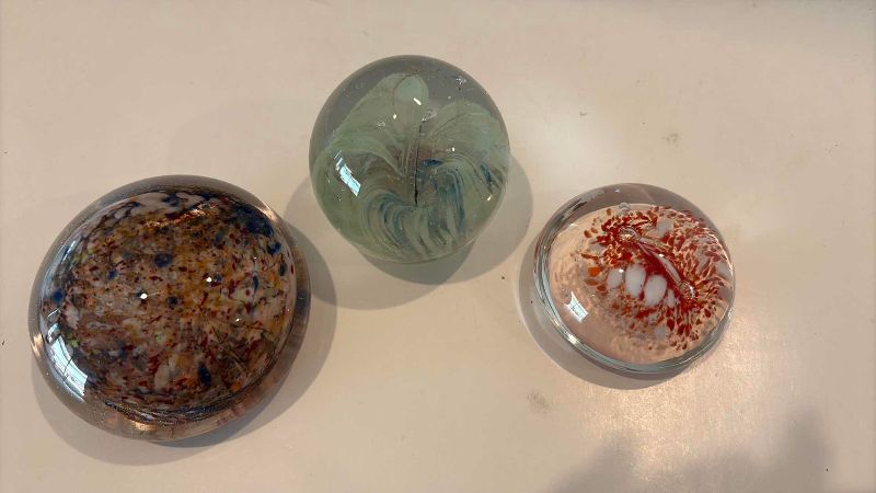 Photo 1 of 3-GLASS PAPER WEIGHTS