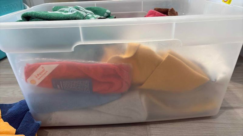 Photo 1 of ASSORTED BIN OF TOWELS