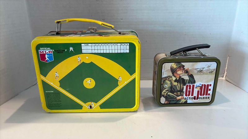 Photo 1 of VINTAGE LUNCH BOXES G.I. JOE AND MLB BASEBALL 