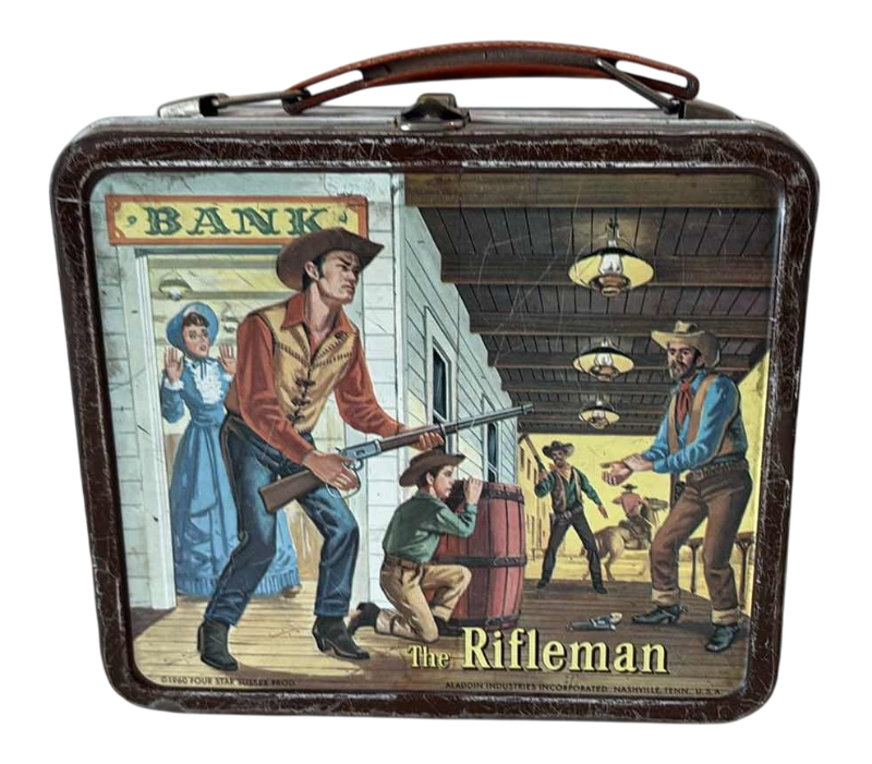 Photo 1 of VINTAGE 1960 RIFLE MAN METAL LUNCH BOX