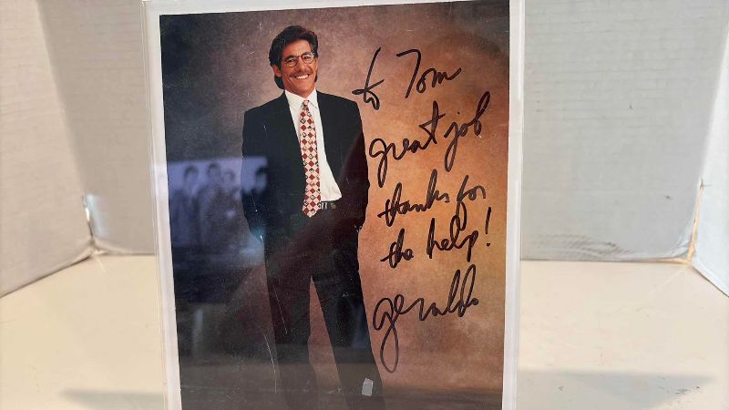 Photo 1 of AUTOGRAPHED GERALDO RIVERA PHOTO 8" X 10"