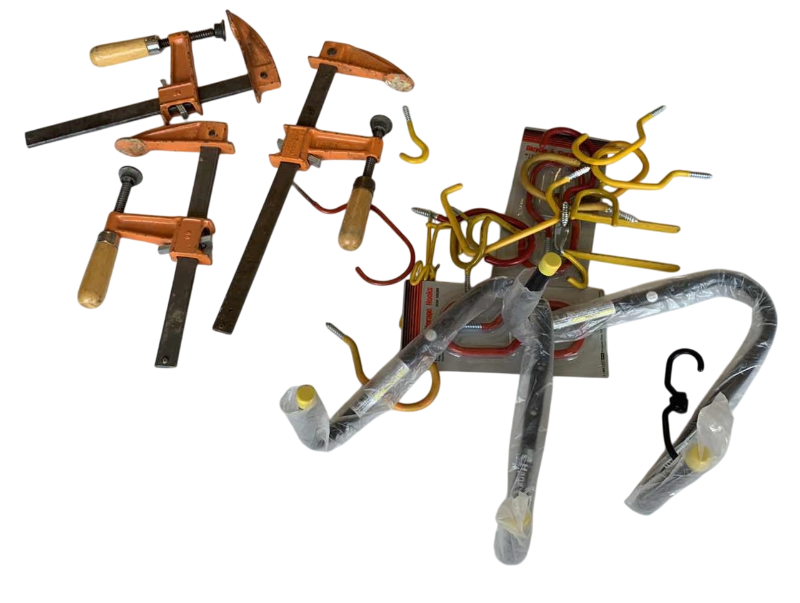 Photo 1 of CLAMPS AND WALL HOOKS